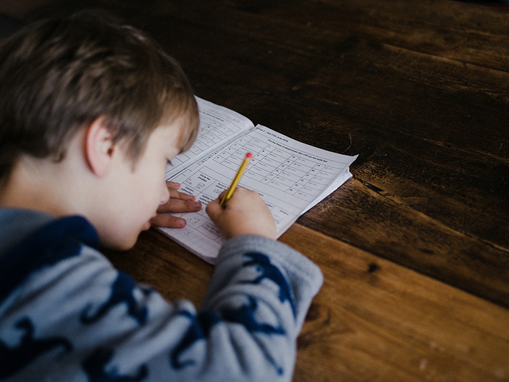 Child taking a NAPLAN test in 2024